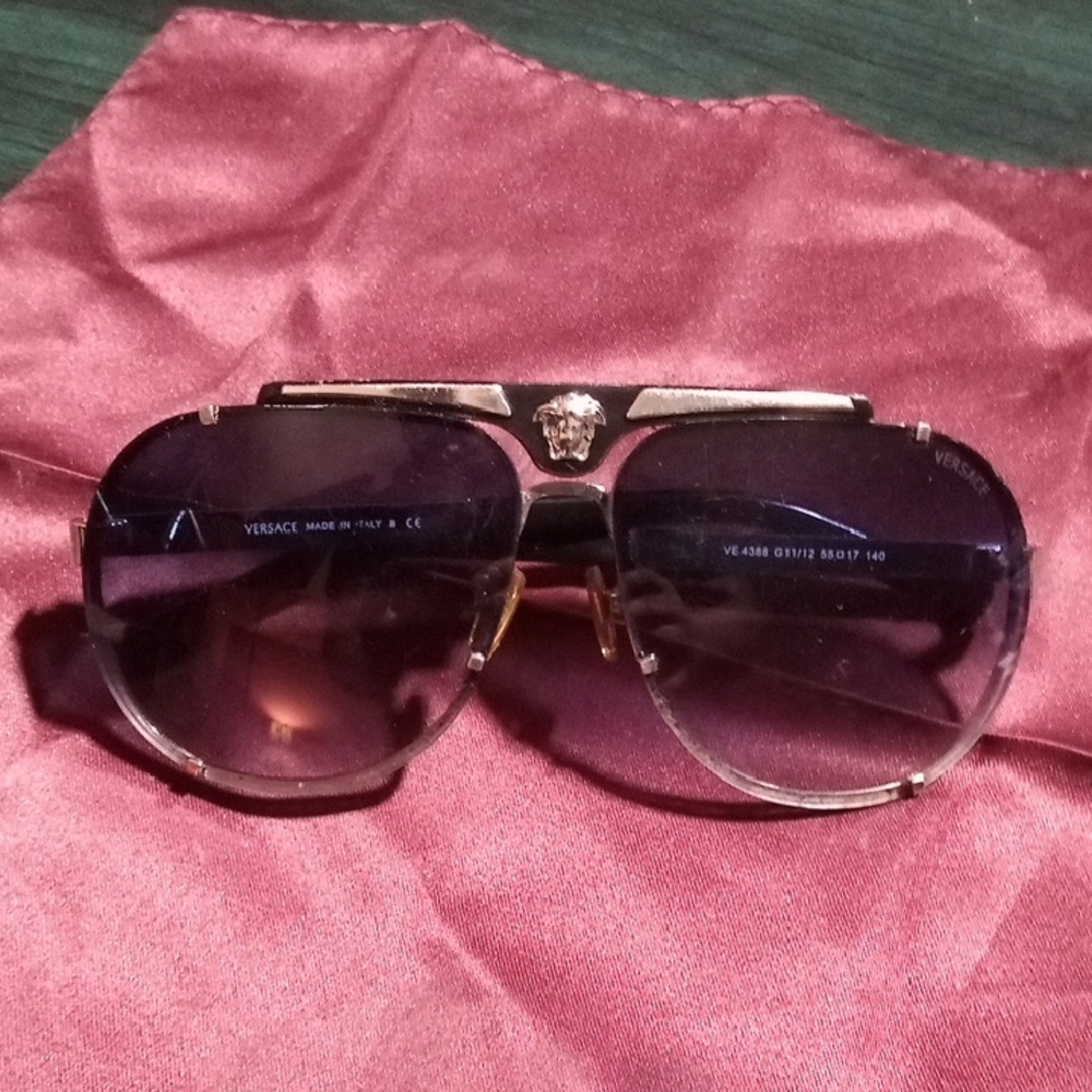 Versace Gold and Black Sunglasses